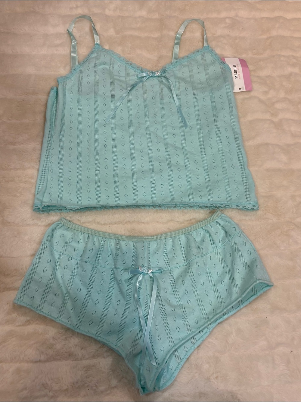 Light Lace Lounge Cami & Brief Set - Women Intimates handmade